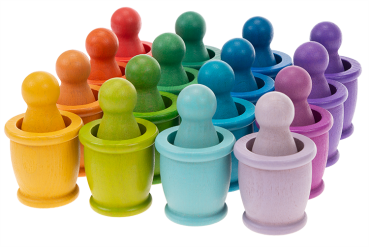 SUNNYSUE - Regenbogen Figuren mit Farbbecher, 32-tlg.