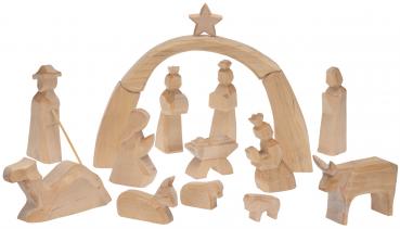 Preview: Große Weihnachtskrippe, 16-tlg.