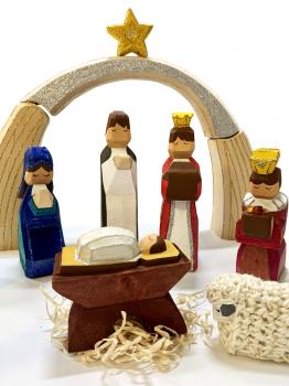 Preview: Große Weihnachtskrippe, 16-tlg.
