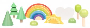 Preview: Regenbogenland mit Sonne und Bäumchen, 21-tlg.