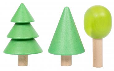Holzbäumchen, 3er Set