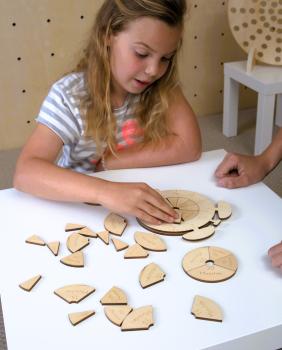 Preview: Lernpuzzle Bruchrechnen-Uhr, 28-tlg.