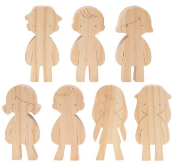 Holzfiguren Kinder , 7-tlg.