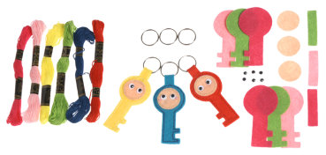 Preview: Filz- Schlüsselanhänger "Schlüsselmännchen", 6er Set