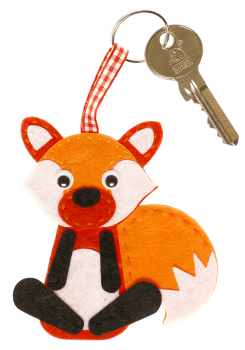 Preview: Filz- Schlüsselanhänger, Fuchs und Waschbär, 2er Set