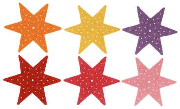 Preview: Filzanhänger "Stickstern", 6er Set
