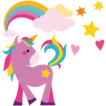 Preview: 10er Set Selbstklebende Filzapplikationen "Einhorn"