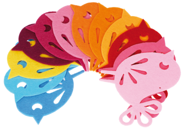 Preview: Filzanhänger Regenbogen-Vögelchen, 12-tlg.