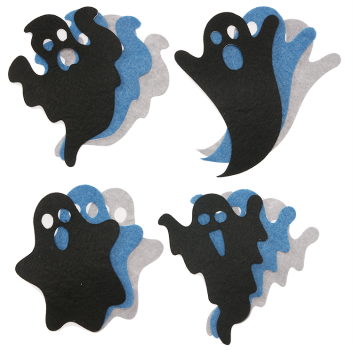 Preview: Stickerset "Kleine Filz- Gespenster", 12 Stück