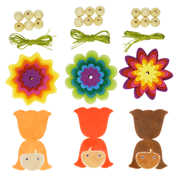Preview: Filzanhänger "Blumenmädchen" 3er Set