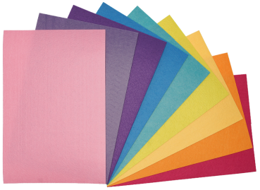 Bastelbögen Filz, 9 Farben, 20 x 30cm, 27-tlg