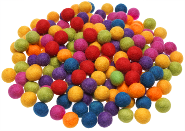 SUNNYSUE - Filzkugeln naturbunt 2cm, 140-tlg