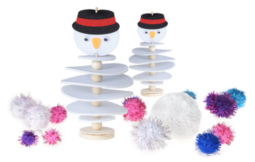 Preview: Bastelset Filz-Schneemann, 2er Set (40-tlg.)