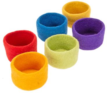 Preview: Filzschalen Regenbogen, 6er Set