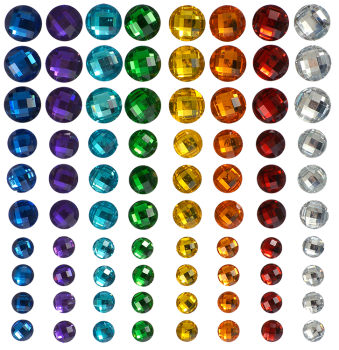 SUNNYSUE - Selbstklebende Schmucksteine "Regenbogen", 80tlg.