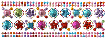 Preview: Glitzersticker "Edelsteine" (18 Edelsteine, 2 Bordüren)