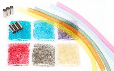 Preview: Glitzerarmbändchen Bastelset, 6er Set
