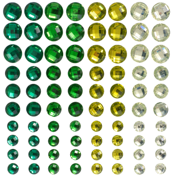 Mega Set: Selbstklebende Schmucksteine Regenbogen, 480-tlg.