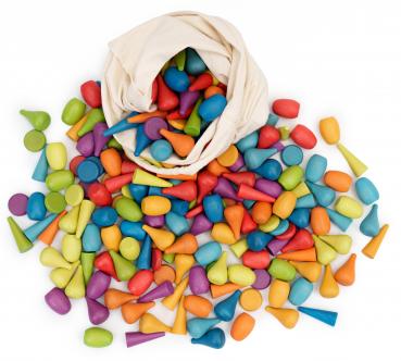 Loose Parts Regenbogen-Legeteile, 256-tlg.