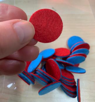 Preview: Filz Wendeplättchen rot/blau, 100-tlg.