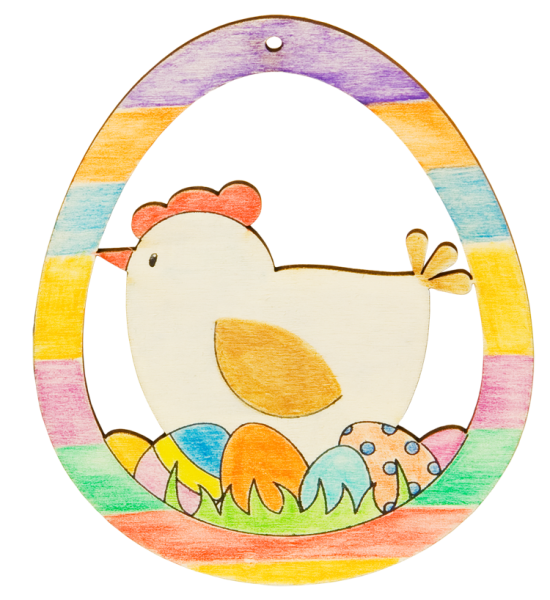 SUNNYSUE - Holzanhänger "Huhn Elfriede", 4er Set