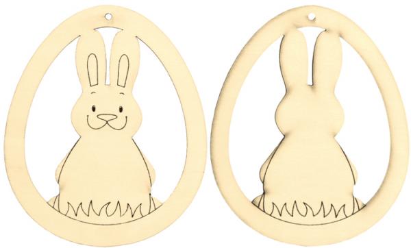 SUNNYSUE - Holzanhänger "Hase Lopi", 4er Set