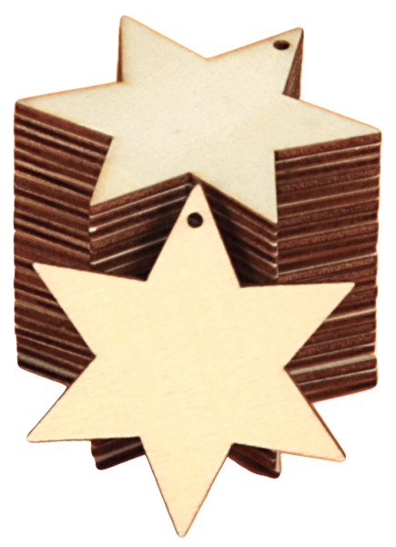 Holzanhänger "Sternchen", 24er Set