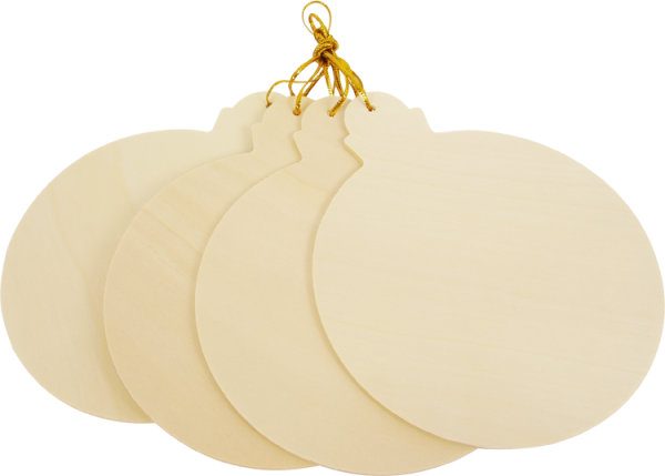 Holzanhänger "Christbaumkugel", 4er Set