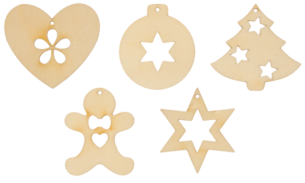 Weihnachts -Anhänger aus Holz, 15-tlg.