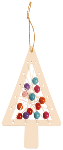 SUNNYSUE - Holzanhänger "Tannenbaum zum Fädeln", 6er Set