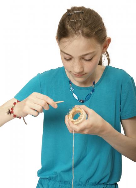 Strickring mit Holznadel, 1 Stück