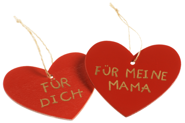 Holzanhänger "Herz", 6tlg.