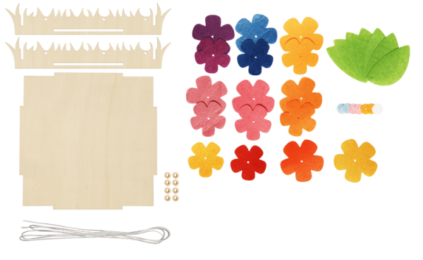 DIY-Holzkörbchen "Blumenwiese", 1Stck