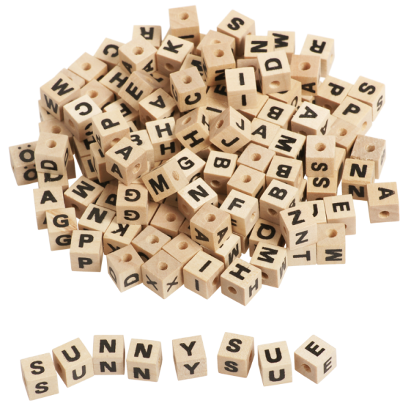 SUNNYSUE - Holzperlen "Buchstaben", 300tlg.