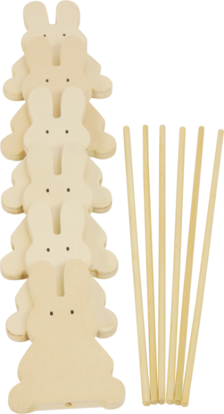 Holzstecker "Häschengang", 6er Set
