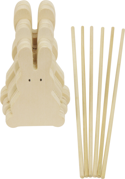 Holzstecker "Häschengang", 6er Set