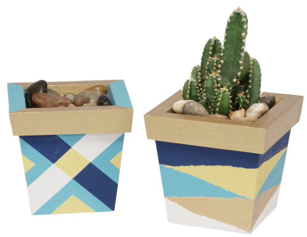 Holz Blumentopf, 2er Set