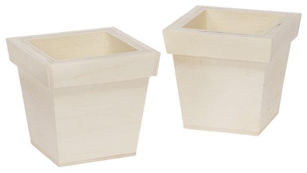 Holz Blumentopf, 2er Set