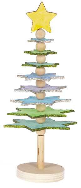 Holzaufsteller "Sternenbäumchen" 24,5 cm