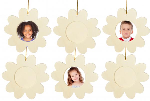 SUNNYSUE - Holz-Bilderrahmen Blume, 6er Set