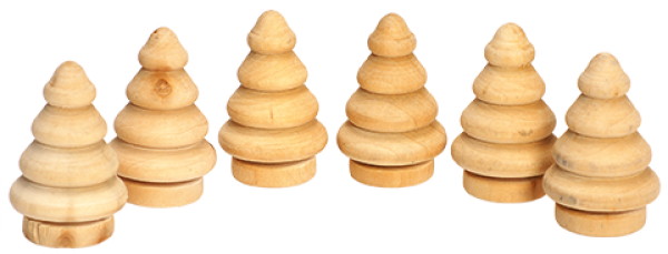 Holz Tannenbaum, 6er Set