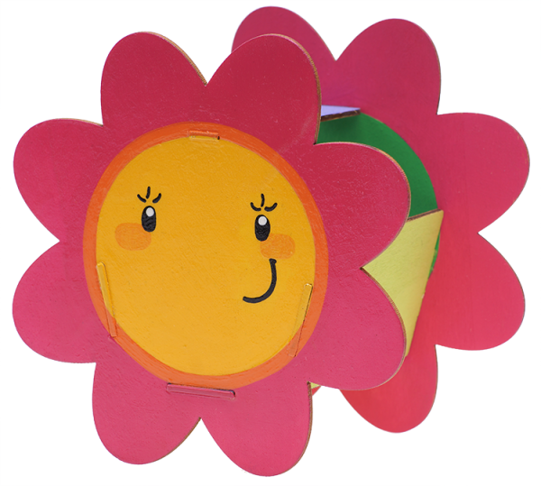 SUNNYSUE - Bausatz Holzkörbchen Blume, 6er Set