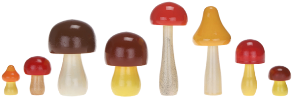 Großes Holz-Pilze Set, 7-tlg.