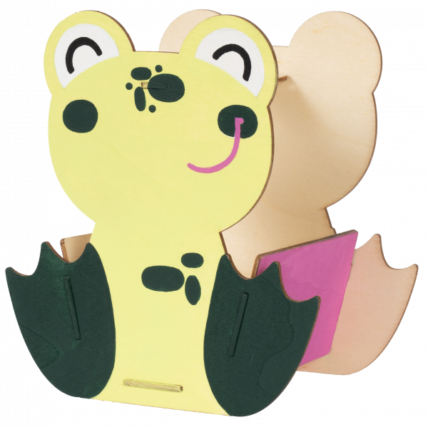 Bausatz Holzkörbchen Frosch, 6er Set
