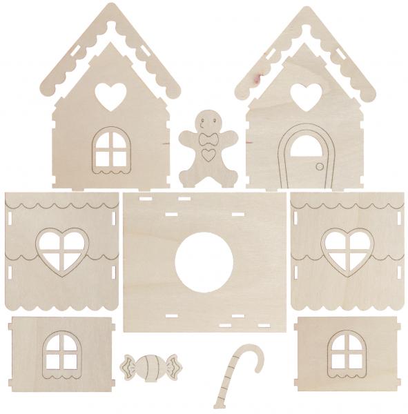 Lebkuchenhaus Teelicht, 3er Set