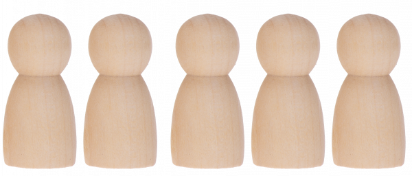 3D Holzfigur Kind, 5er Set
