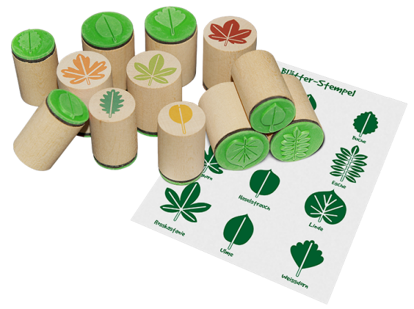 Holzstempel "Blätter", 12tlg.