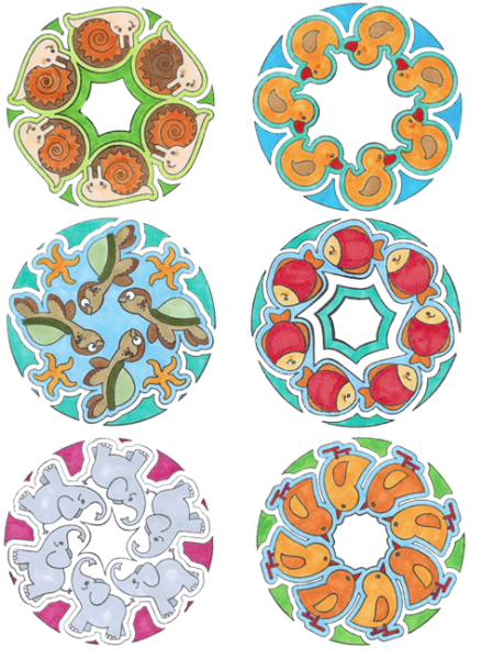 SUNNYSUE - Riesenstempel "Mandala-Tiere", 6tlg.