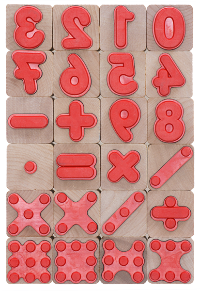 Wooden Stamps "Mathematics", 24pcs.