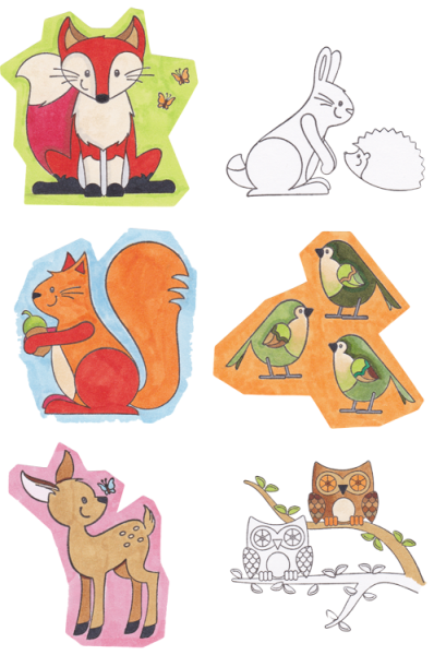 Giant Stamps "Forest Animals", 6pcs.